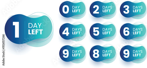 Countdown Timer Days Left Banners for Events, Sales and Launches vector illustration