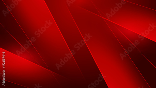 Bold red abstract background with sharp intersecting lines and luminous glow on a dark gradient surface
