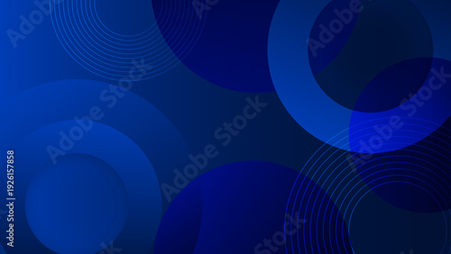 Technical blue background featuring overlapping circles and fine concentric rings for networking and data visualization concepts
