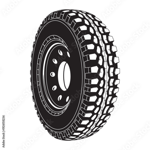 Tire icon Silhouette vector black print design on a white background