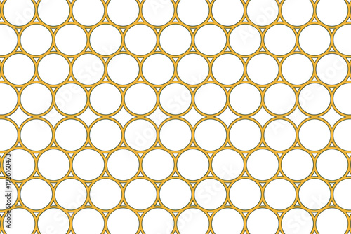A yellow bubble seamless pattern on a white background