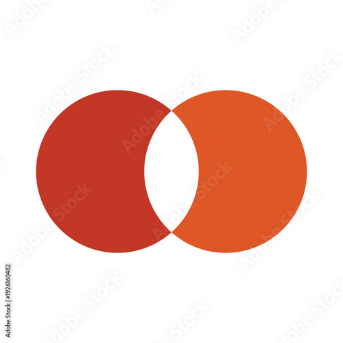 Symmetric Two Circles Venn Diagram with Empty Intersection Space