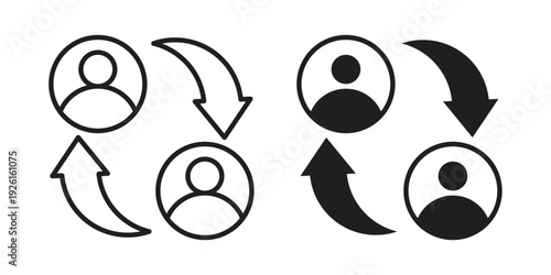 Peer to peer icon vector illustrations. vector glyph flat icons