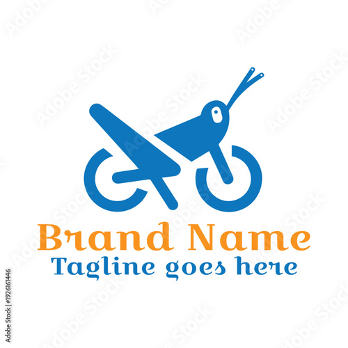  Grasshopper Bike logo. Vector EPS file. CMYK color mode. Editable color. Easy to download.