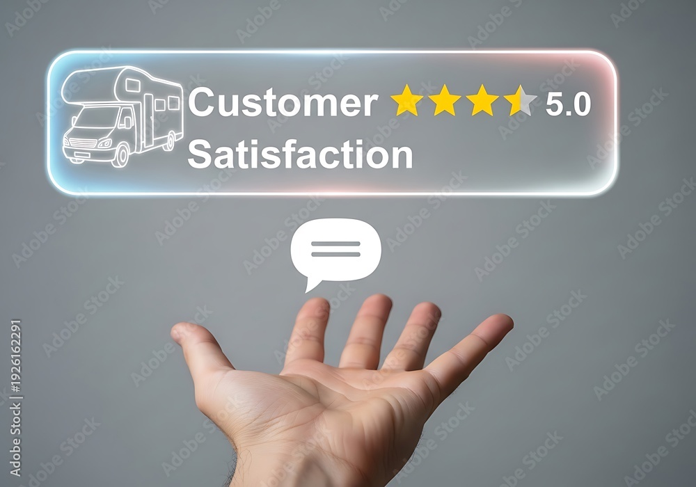Fototapeta premium Camper satisfaction rating customer satisfaction stars