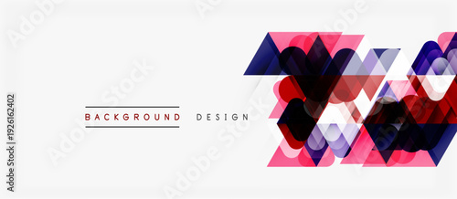 Abstract geometric shapes, pinks, blues, dark tones create modern background design. Minimalist style, clean lines present visual appeal.