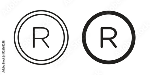Registered trademark signs vector illustrations. vector glyph flat icons
