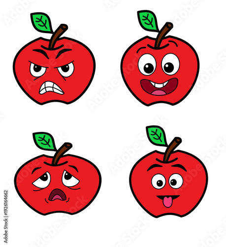 apple different faces emotions collection set useful for your projects.eps