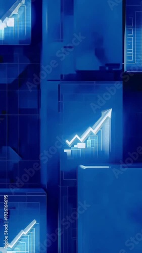 チェック項目の確認や審査進行を連想させる縦動画向け企業テック背景デザイン.生成AI