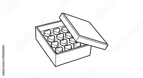 An open box containing twelve eggs viewed from above on a clean surface