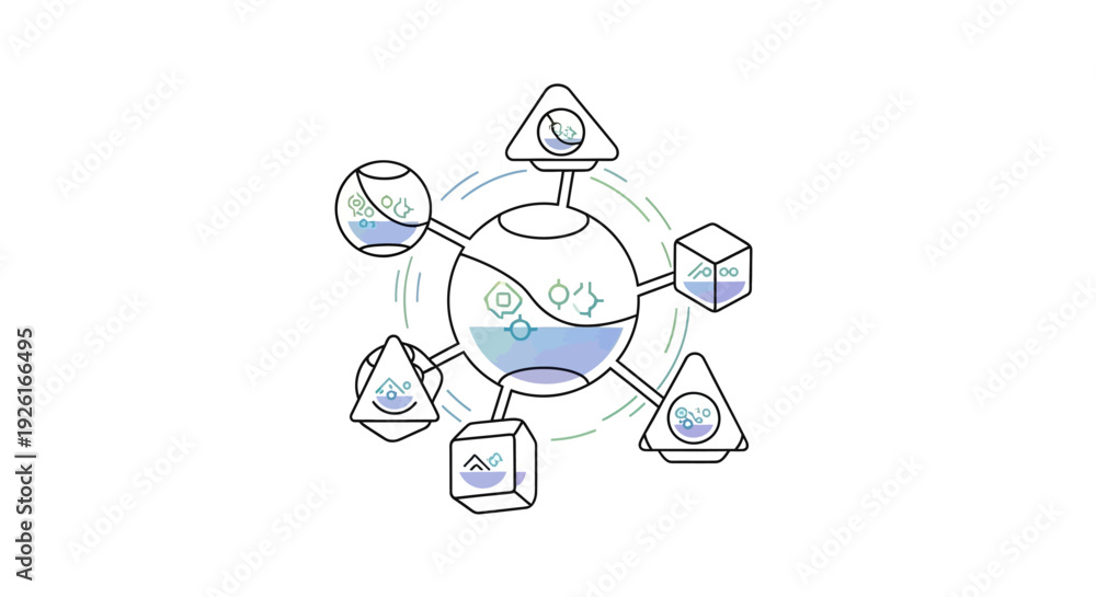 Obraz premium Global Business Ecosystem and Partnership Network