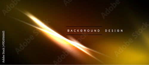 Dark background features bright golden light streaks. Diagonal lines create dynamic visual effect. Text reads background design.