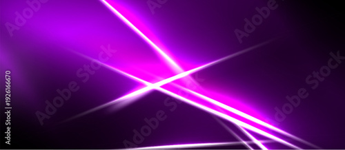 Bright purple streaks intersect, creating dynamic light effect. Dark background emphasizes vibrant energy, modern aesthetic.
