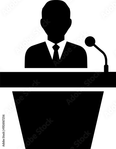 Professional Public Speaker at Podium Icon