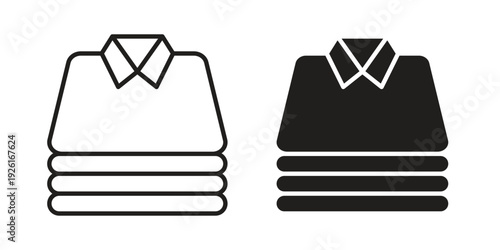 Stack of folded shirts icon vector illustrations. vector glyph flat icons