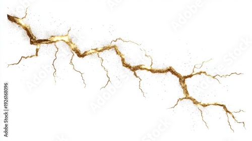 Wallpaper Mural Golden lightning bolt striking with dynamic energy and sparks. Torontodigital.ca