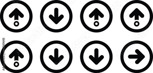 Directional Indicators: A series of elegant, minimalist arrows, arranged in a grid, communicate direction with simplicity and clarity. These symbols guide the viewer's eye. 