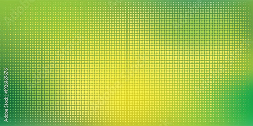 Abstract vibrant green and yellow background with radial halftone dot pattern eps10