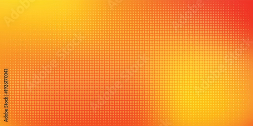 Abstract vibrant orange and red background with radial halftone dot pattern eps10