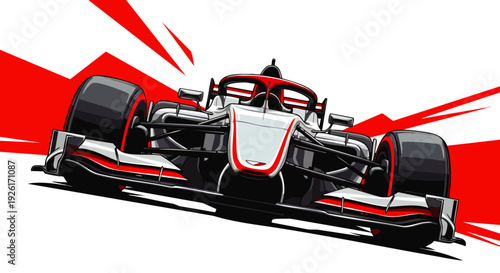 Dynamic Sport racing car in motion, vector illustration, high speed, motorsport, competition, speed