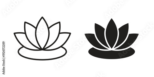 Water lily icon vector illustrations. vector glyph flat icons