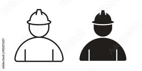 Worker icon vector illustrations. vector glyph flat icons