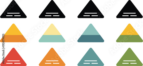 Pyramid infographic template vector set featuring triangular hierarchy, funnel diagram, and data visualization elements for web, business, and presentations