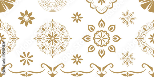 Thai ethnic decorative elements vector set featuring traditional ornamental patterns and cultural design motifs