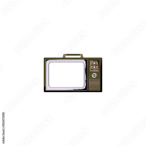 Classic retro television set with a blank screen