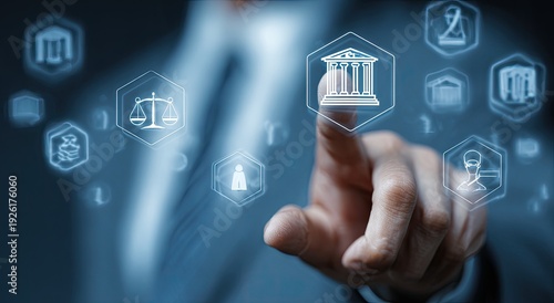 Digital Government Services and Legal Technology Innovation Concept.