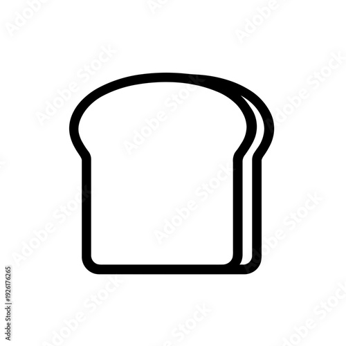 Minimalist toast bread breakfast vector icon