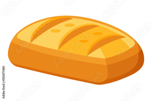 A vector graphic illustration of a loaf of bread on a white background