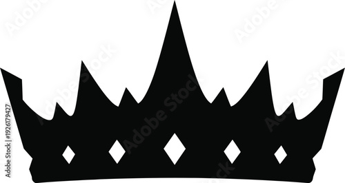 A black crown silhouette on a white background