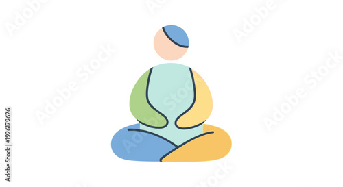 Illustration of a person meditating in a relaxed pose, symbolizing mindfulness and inner peace