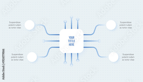 Circuit Technology Infographic Template With Four Steps Connection