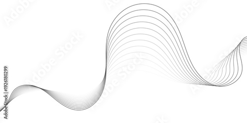 abstract design featuring flowing gray lines against a clean white backdrop. The wavy pattern creates a modern and elegant Subtle and smooth visual element.	