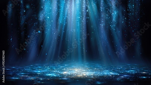 Wallpaper Mural Magical Blue Light Beams Illuminating a Sparkling Ground. Torontodigital.ca