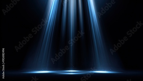 Wallpaper Mural Abstract Blue Spotlight Beams Illuminating a Dark Stage. Torontodigital.ca