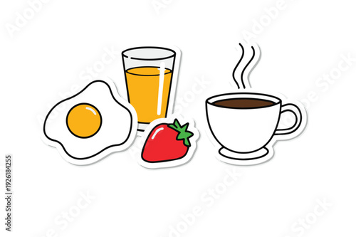 Healthy Breakfast Food Sticker Set