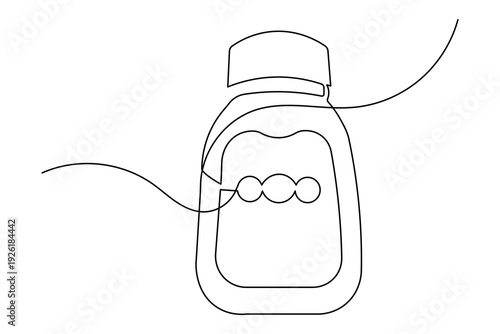 Sanitizer liquid symbol continuous outline drawing simple style medical health element art