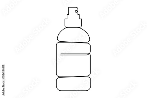  Simple outline illustration of sanitizer bottle continuous single line art design isolated