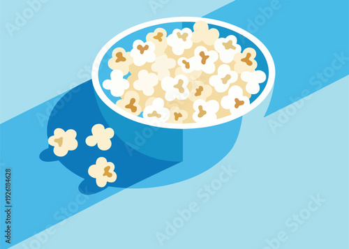 Popcorn in a Bowl Illustration Creative Design Template 