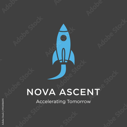 Blue Rocket Ship Icon Nova Ascent.