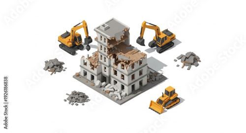 Construction Site with Building Model.