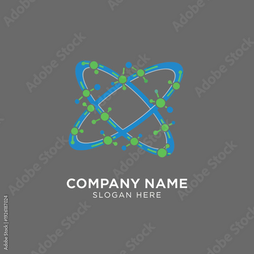 Stylized Atom Logo Design Element.