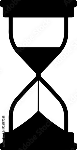 Black Silhouette Hourglass Icon Vector Illustration Symbolizing Time Measurement Countdown and Deadline