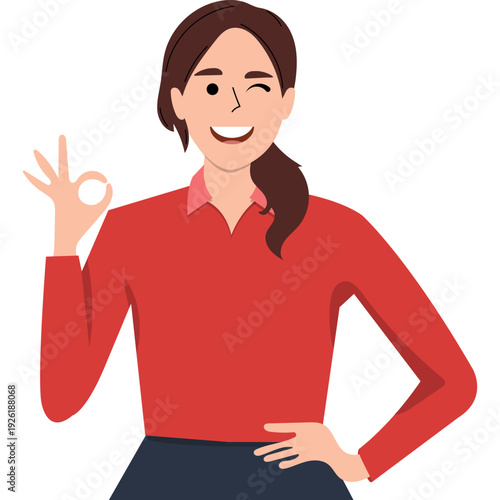 Illustration of Woman Smiling