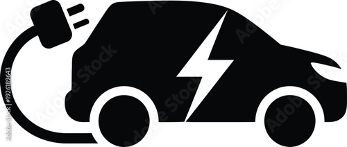 Electric Vehicle Silhouette Representing Sustainable Transportation and Clean Energy