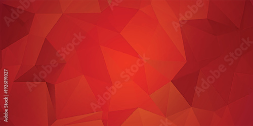 Abstract low poly background with vibrant red and orange geometric triangles.
