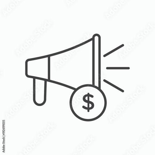 Campaign icon design element isolated on white for web